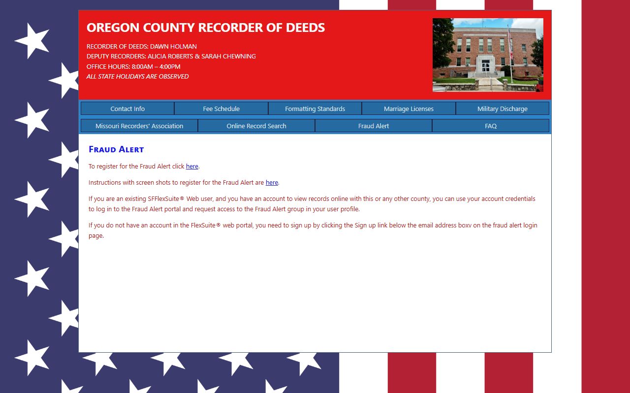 Oregon County Circuit Clerk records and Recorder fraud alert distinction