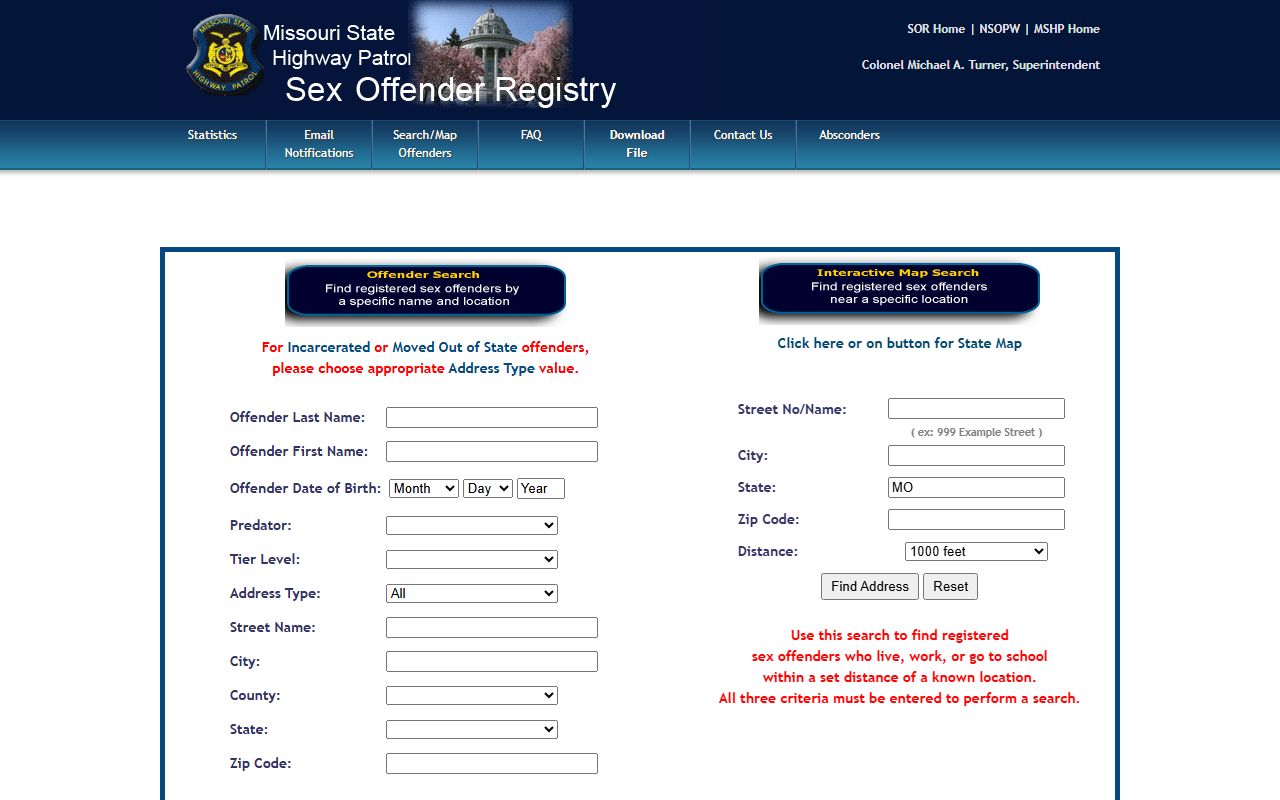 Oregon County court dockets Missouri sex offender search source