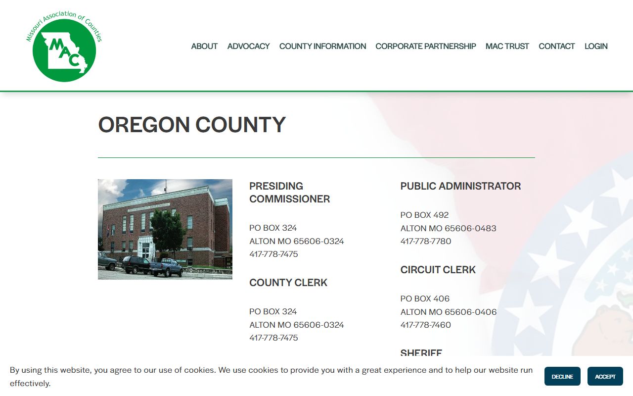 Oregon County court records county directory source