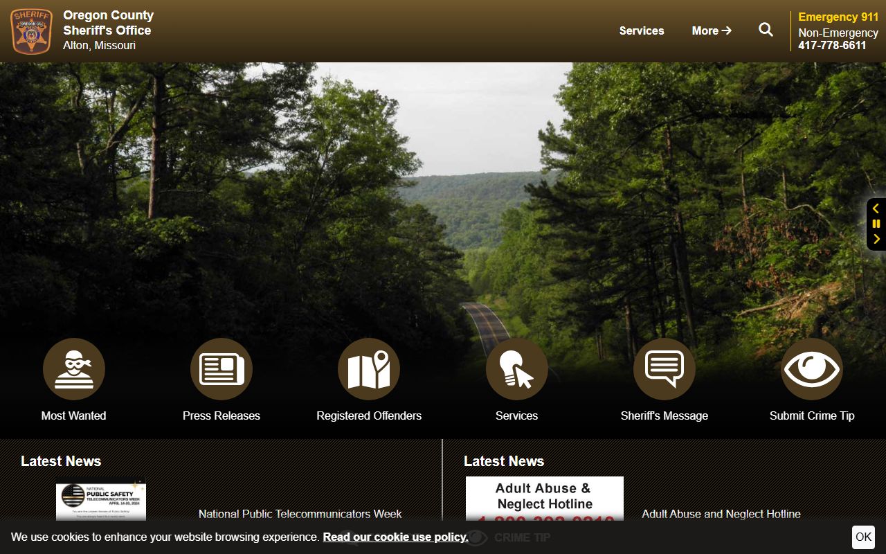 Oregon County court records sheriff office source
