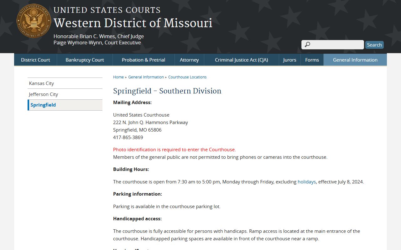 Oregon County court records federal Springfield division source