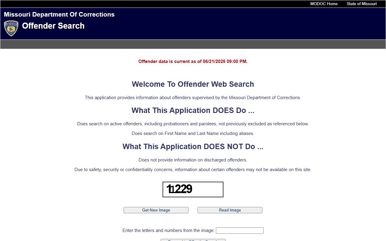 Oregon County inmate search Missouri DOC offender search