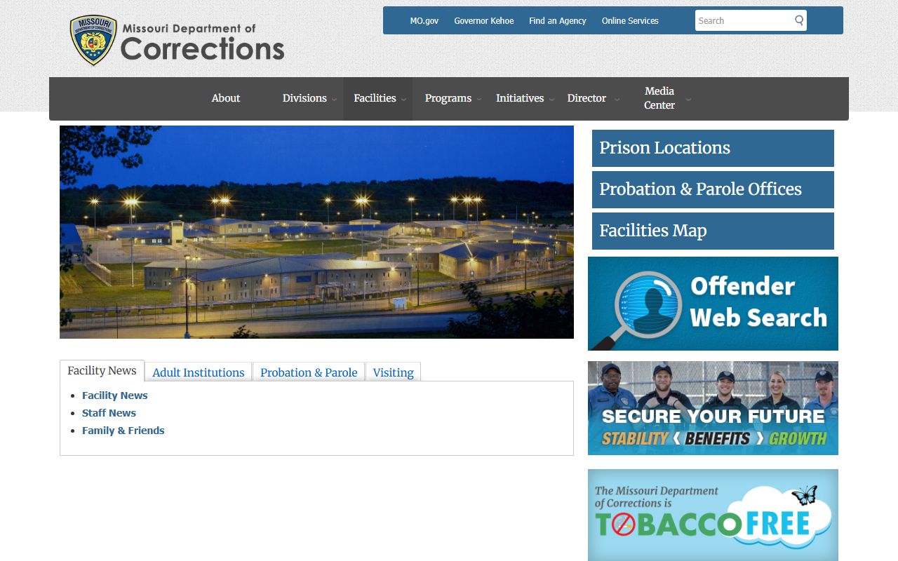 Oregon County inmate search Missouri DOC facilities locator